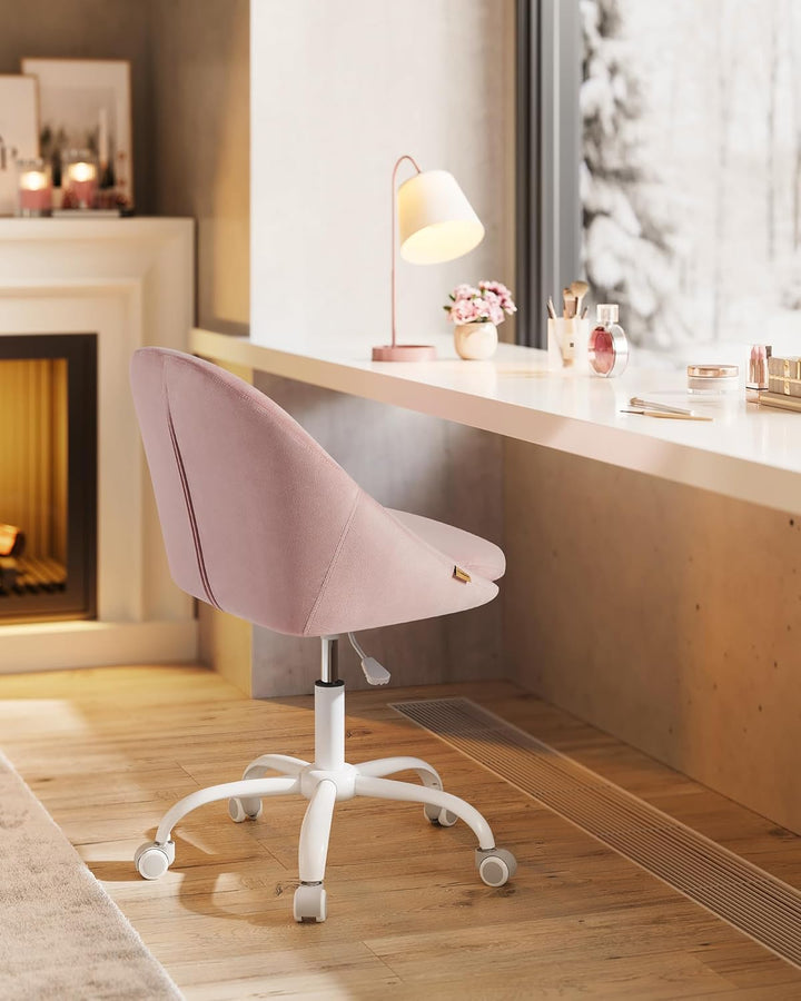 SONGMICS Homeoffice Stuhl, Drehstuhl aus Samt, Schreibtischstuhl, Schaumstoffpolsterung, höhenverste