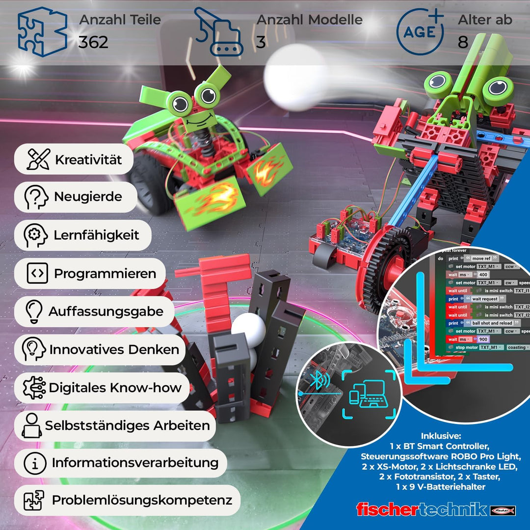 fischertechnik 569021 ROBOTICS Smart Robots Pro, Robotikbausatz ab 8 Jahre mit 12 Modellen, zum Baue