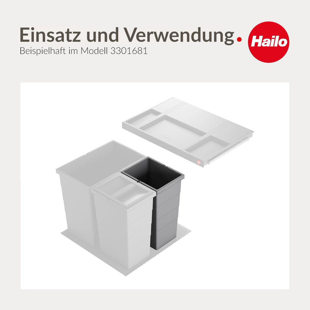 Hailo Inneneimer Kunststoff slategrey 13 L Abfallsammler Mülleimer Doppelhenkel