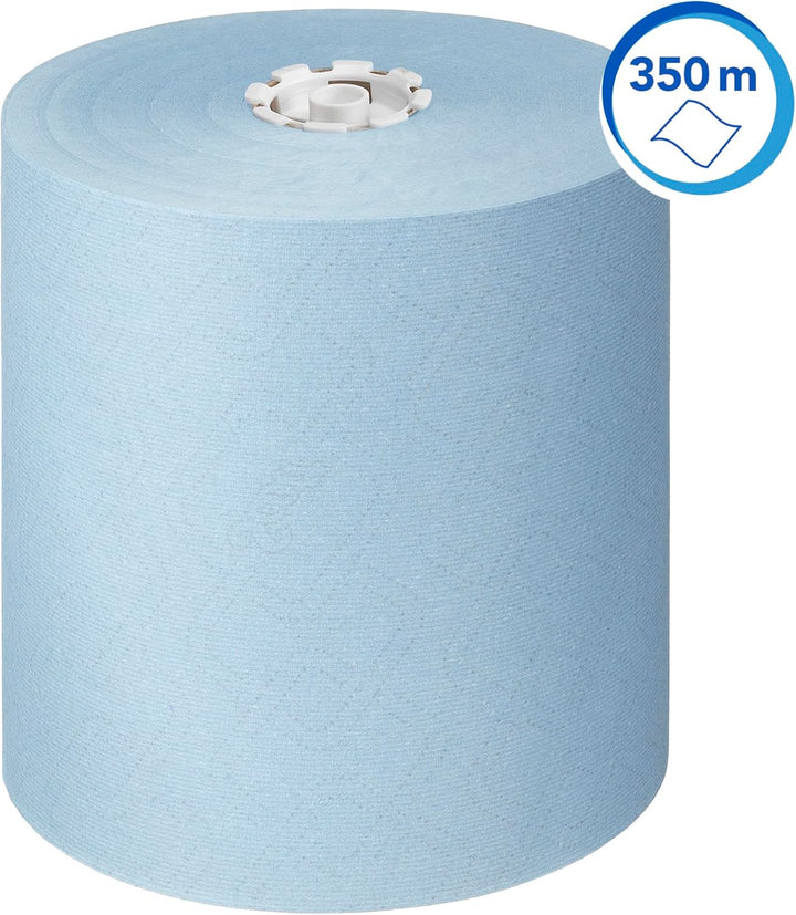 Scott Essential Rollenhandtücher 6692 – blaue Papiertücher – 6 x 350 m Papiertuchrollen (insges. 2.1