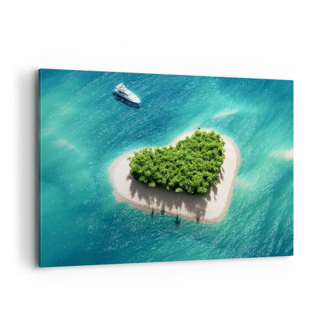 Bilder auf Leinwand 100x70cm Leinwandbild Sail Insel Meer Aussicht Natur Gross Wanddeko Bild Schlafz