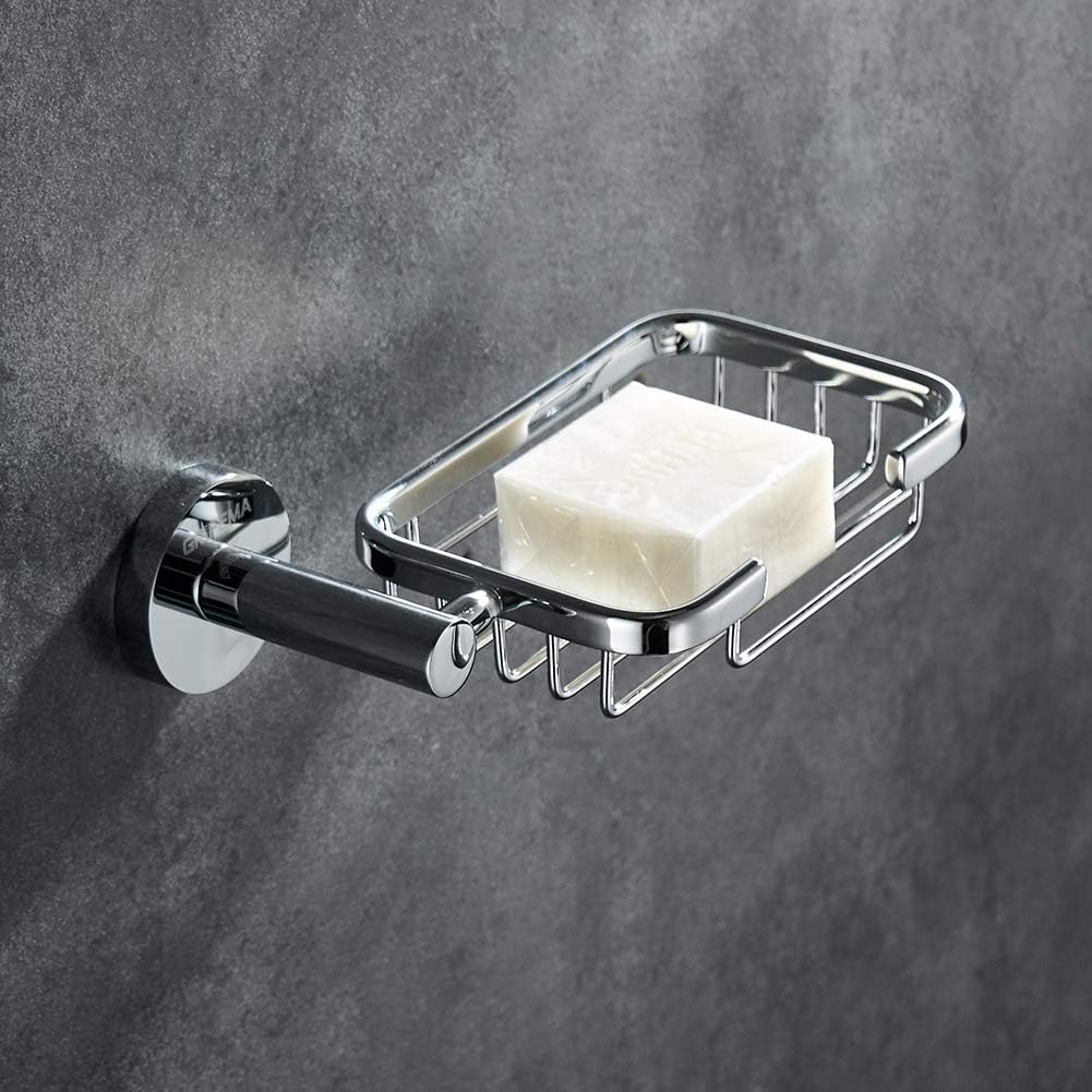 GRIFEMA IBIZA-G30102 | Wandmontage Badaccessoires - Seifenschale mit Halter aus Messing und Glas | A