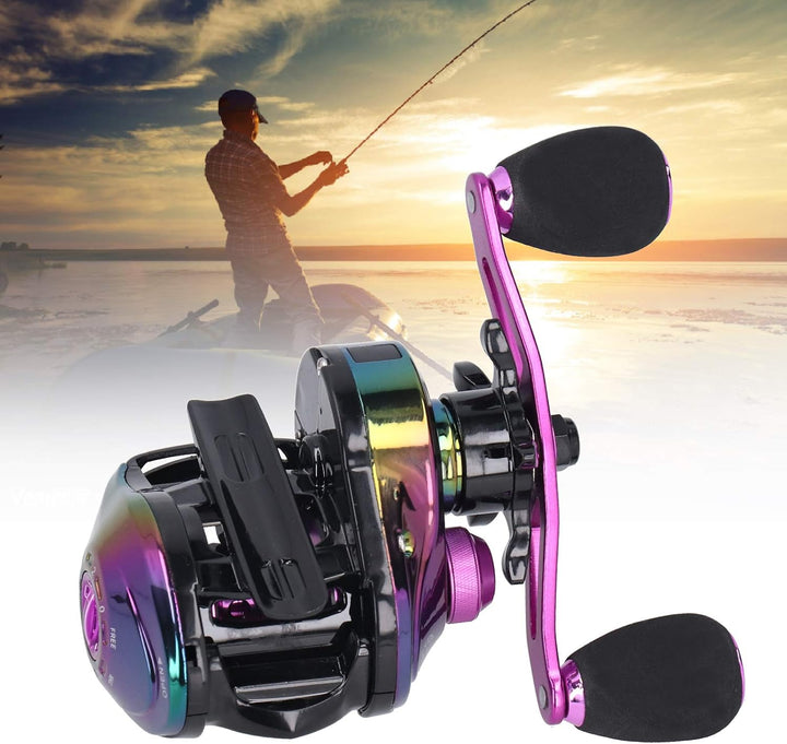 Baitcasting Angelrolle 8,1: 1 Angelrolle mit hohem Geschwindigkeitsverhältnis Leichtes Metallguss-An