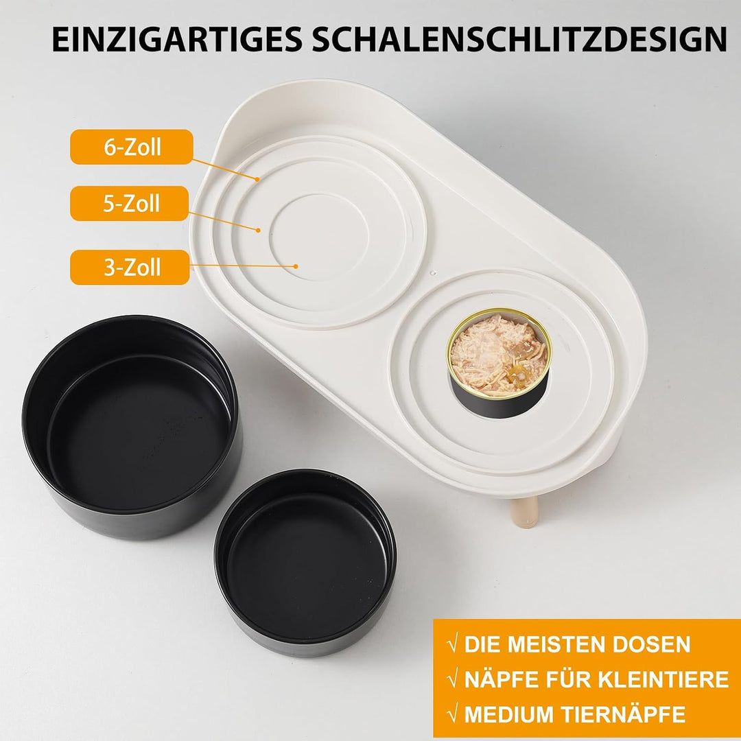 Futternapf Hund Keramik Hundenapf Erhöht - Spritzsicherer Hundenäpfe mit Ständer - Doppel Napf Katze