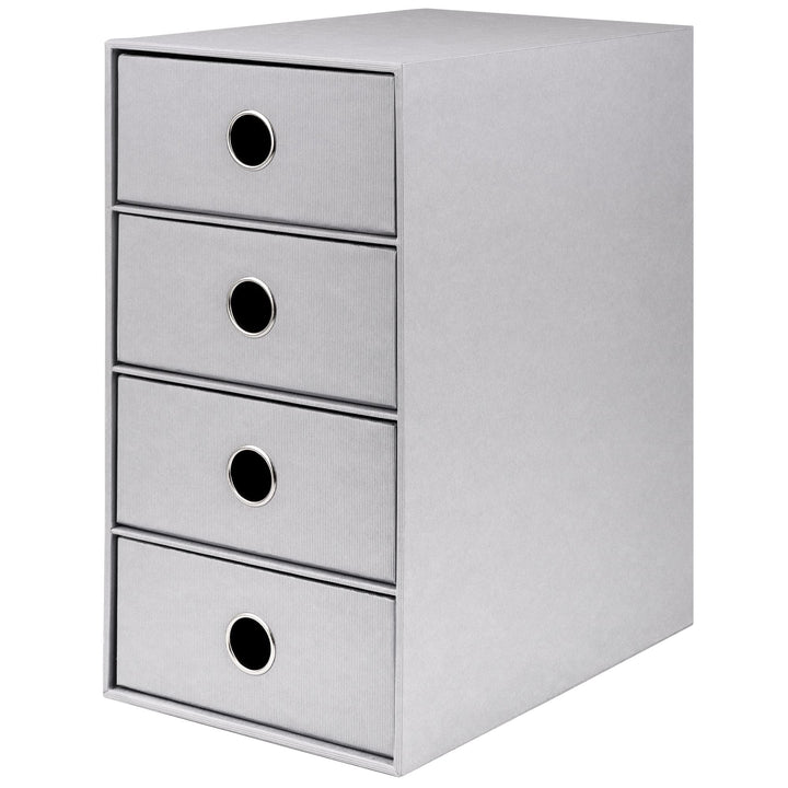 Rössler 1524452174 - S.O.H.O. 4er Schubladenbox für DIN A5, mit Griffloch, Stone, 250 x 175 x 320 mm