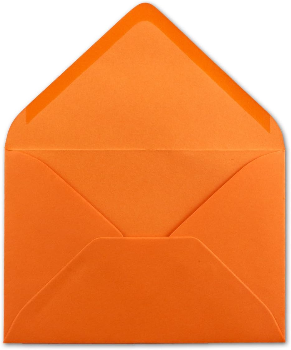 400x kleine Umschläge in Orange DIN C7 8,1 x 11,4 cm mit Spitzklappe und Nassklebung in 80 g/m² - kl