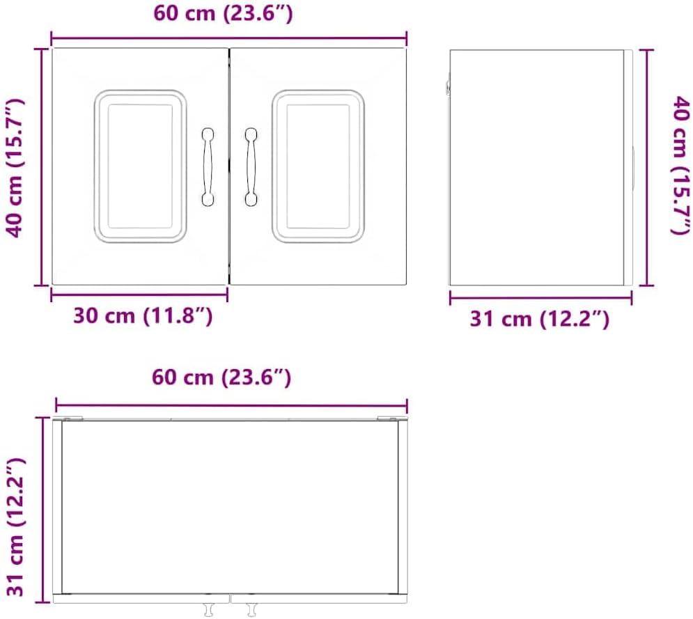 vidaXL Geschirrspülerfront Kalmar Sonoma-Eiche 60 x 31 x 40 cm, Eleganter moderner Küchenregal, gros