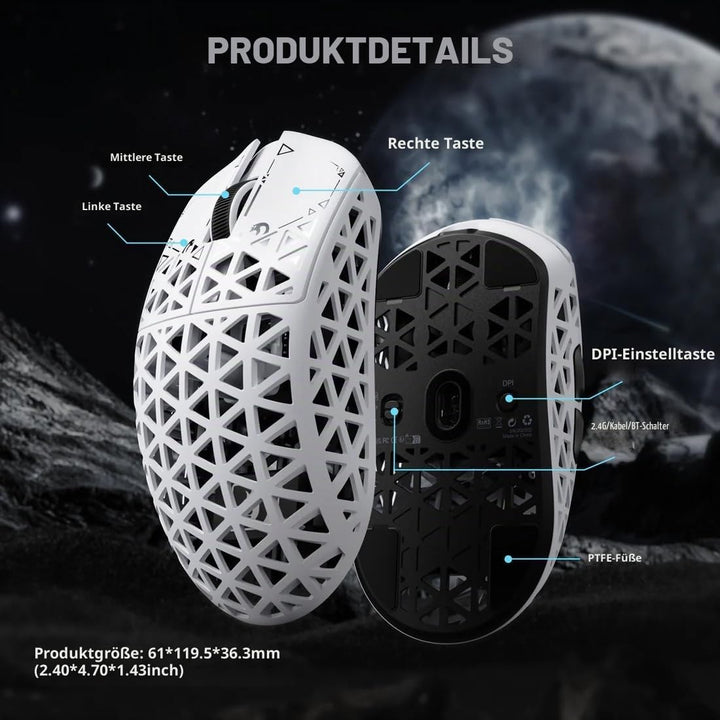 MAMBASNAKE M5 Ultra Carbon Fiber 8000Hz Wireless Gaming Mouse, 39g Superlight, 42000DPI, PAW3950MAX