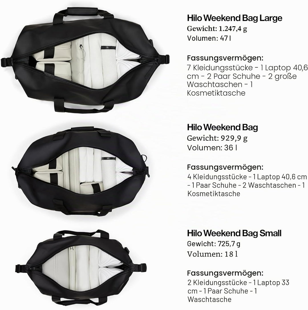 RAINS Hilo Weekend Bag - wasserdichte Reisetasche Grau, Grau