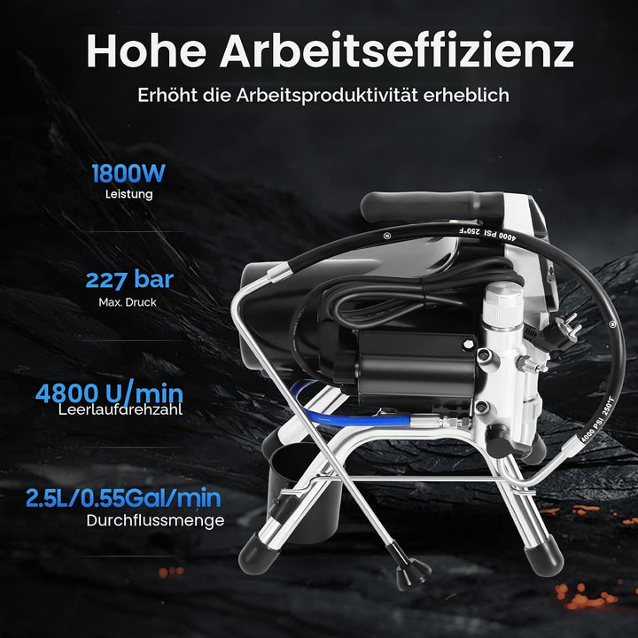 Airless Farbsprühgerät 3000PSI 2200W 23 Mpa Airless Spritzgerät Lackiergerät Airless Painter Sprayer