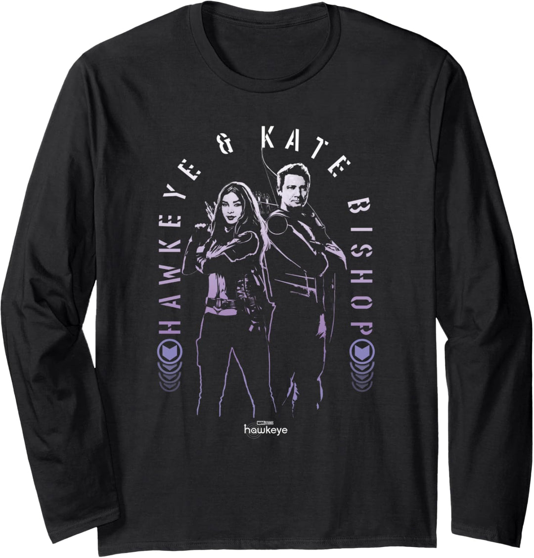 Marvel Hawkeye & Kate Bishop Superhero Pose Langarmshirt