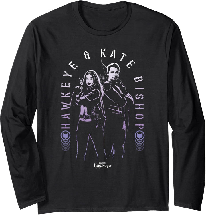 Marvel Hawkeye & Kate Bishop Superhero Pose Langarmshirt