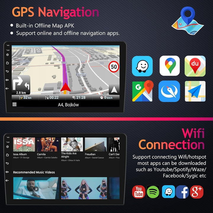 YUNTX Android 10 Autoradio Compatible Avec Mitsubishi Lancer (2010-2017)- GPS 2 Din - Caméra arrière