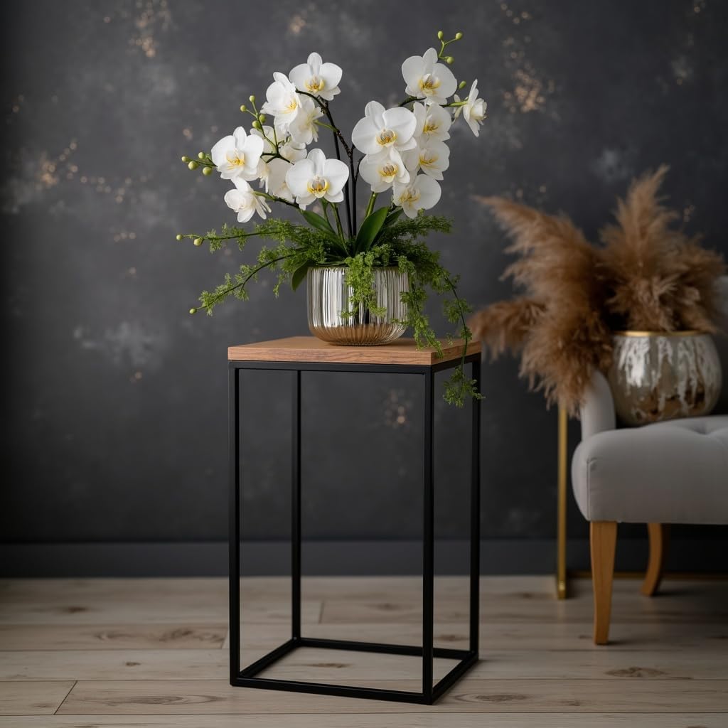 Pflanzenständer Craft - 24x24x40cm - Farbe Schwarz - für Zimmerblumen - Metallregal - dekorativer Ti