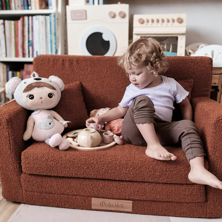 Flumi Personalisierte Kindercouch 92x40x60 Kindersofa mit Schlaffunktion 3in1 + Gravur Kindername -