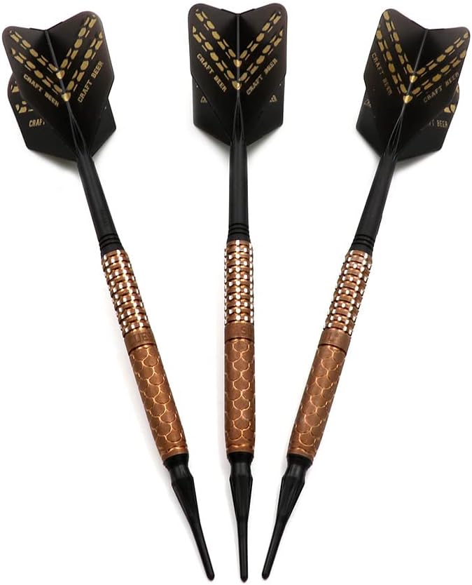 CUESOUL Soft Tip 90% Tungsten Dart Set mit Ölfarbe Finish und ROST Flights 21g handgemachtes bier, 2