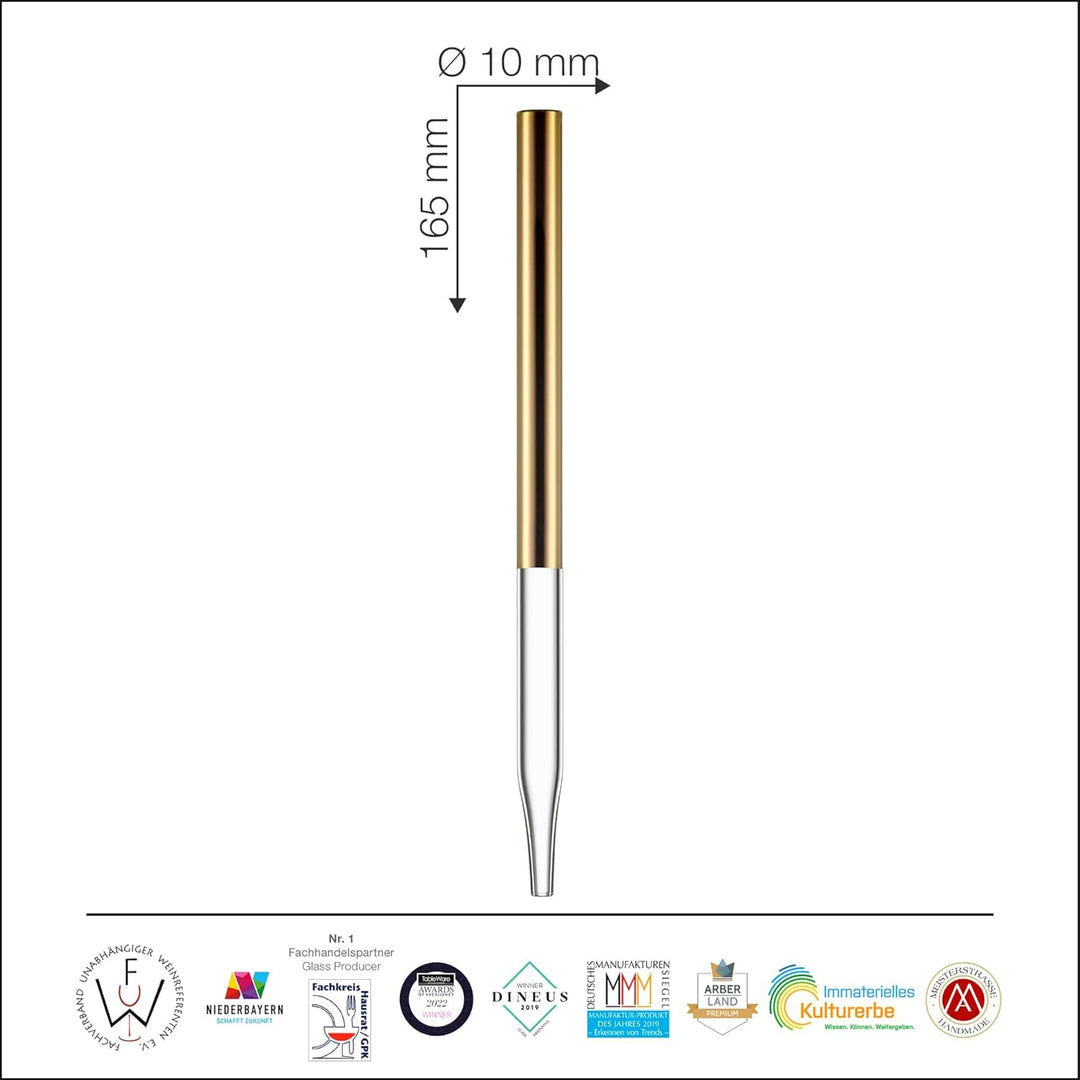 EISCH Whisky Pipette Gold - Handgefertigte Glaspipette veredelt mit echtem Gold - Made in Germany, G