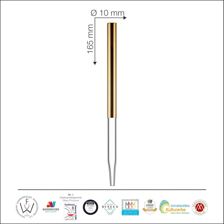 EISCH Whisky Pipette Gold - Handgefertigte Glaspipette veredelt mit echtem Gold - Made in Germany, G