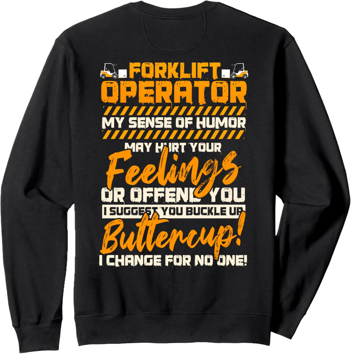 Gabelstaplerfahrer-Design auf der Rückseite der Kleidung Sweatshirt