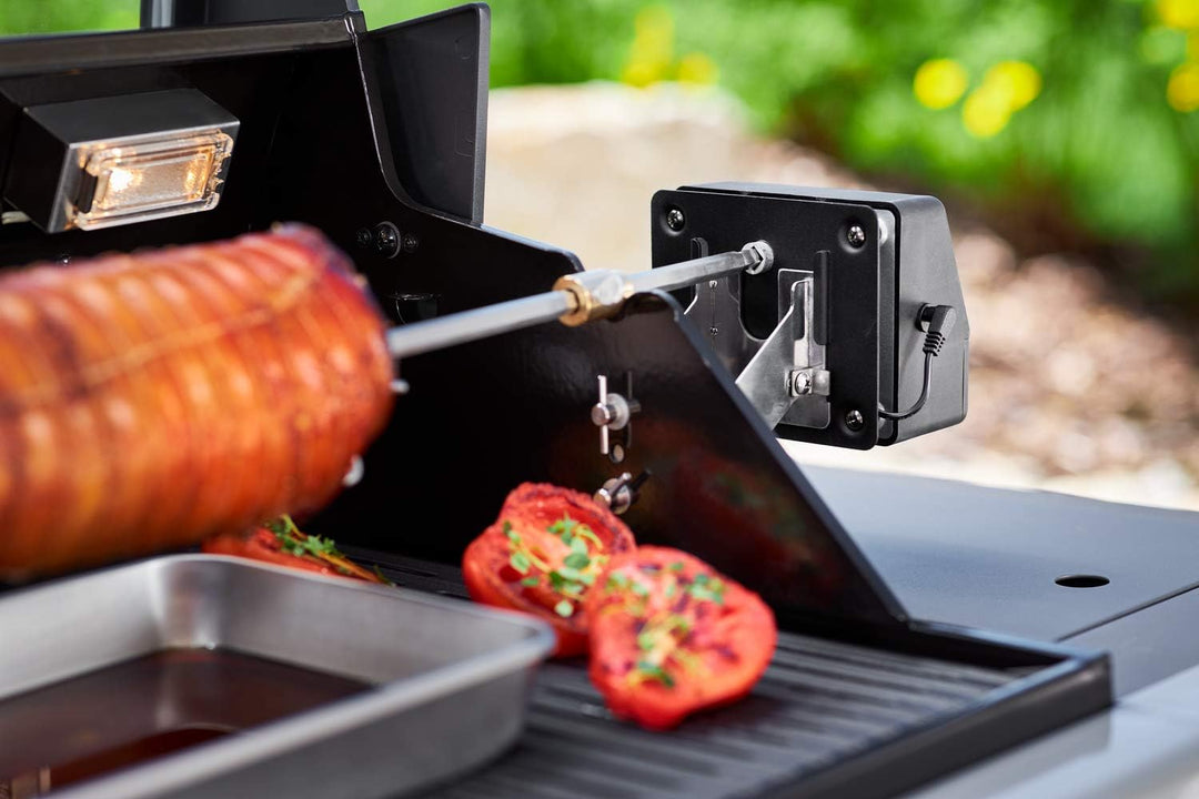 RÖSLE Premium-Drehspiess, Hochwertiger Grillspiess BBQ-Stationen für VIDERO G4/G6 und Magnum G4 & Ab