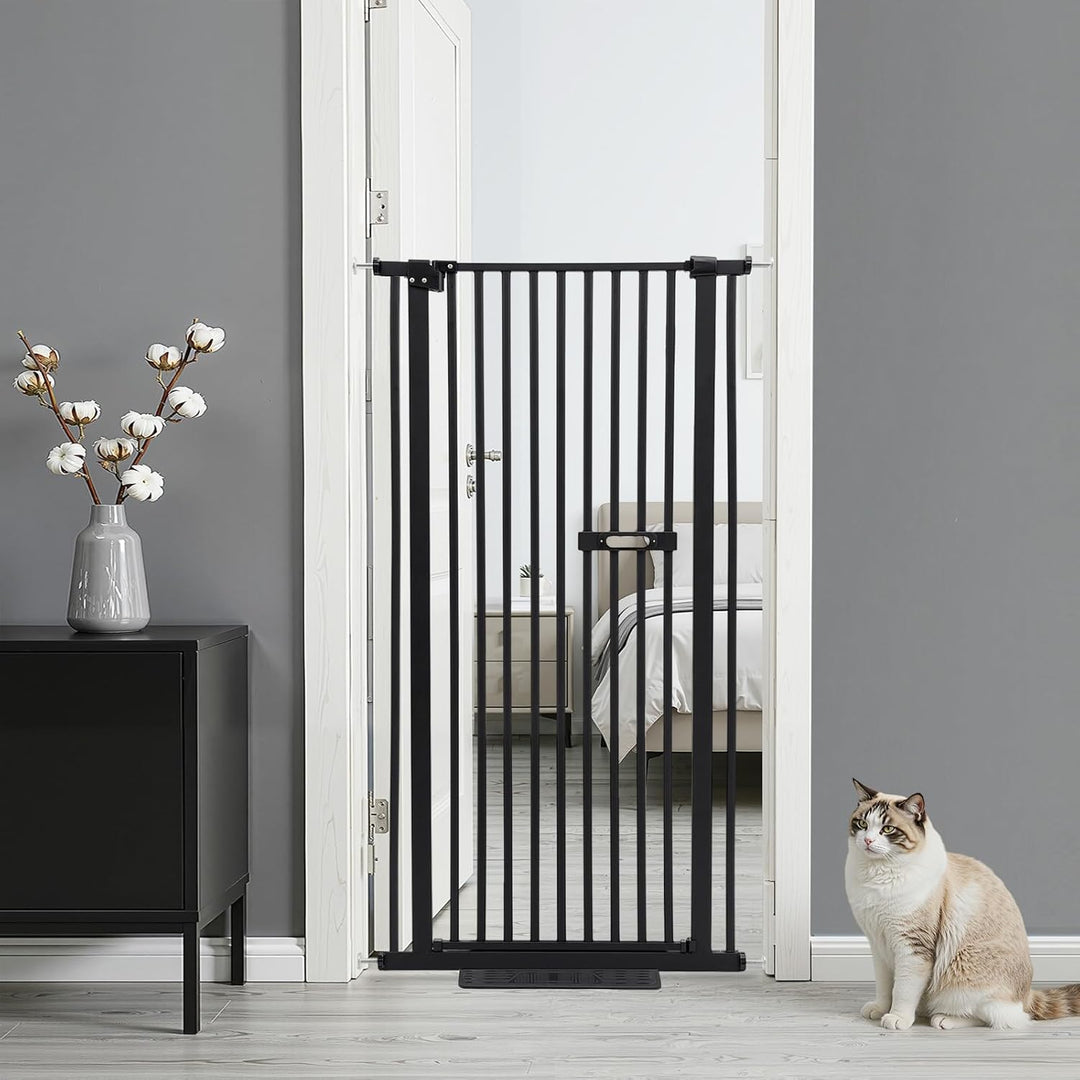 Katzengitter Tür 150cm Extra Hoch, Ausziehbar Türgitter Katze, Ohne Bohren Haustiere Katzenschutz, K