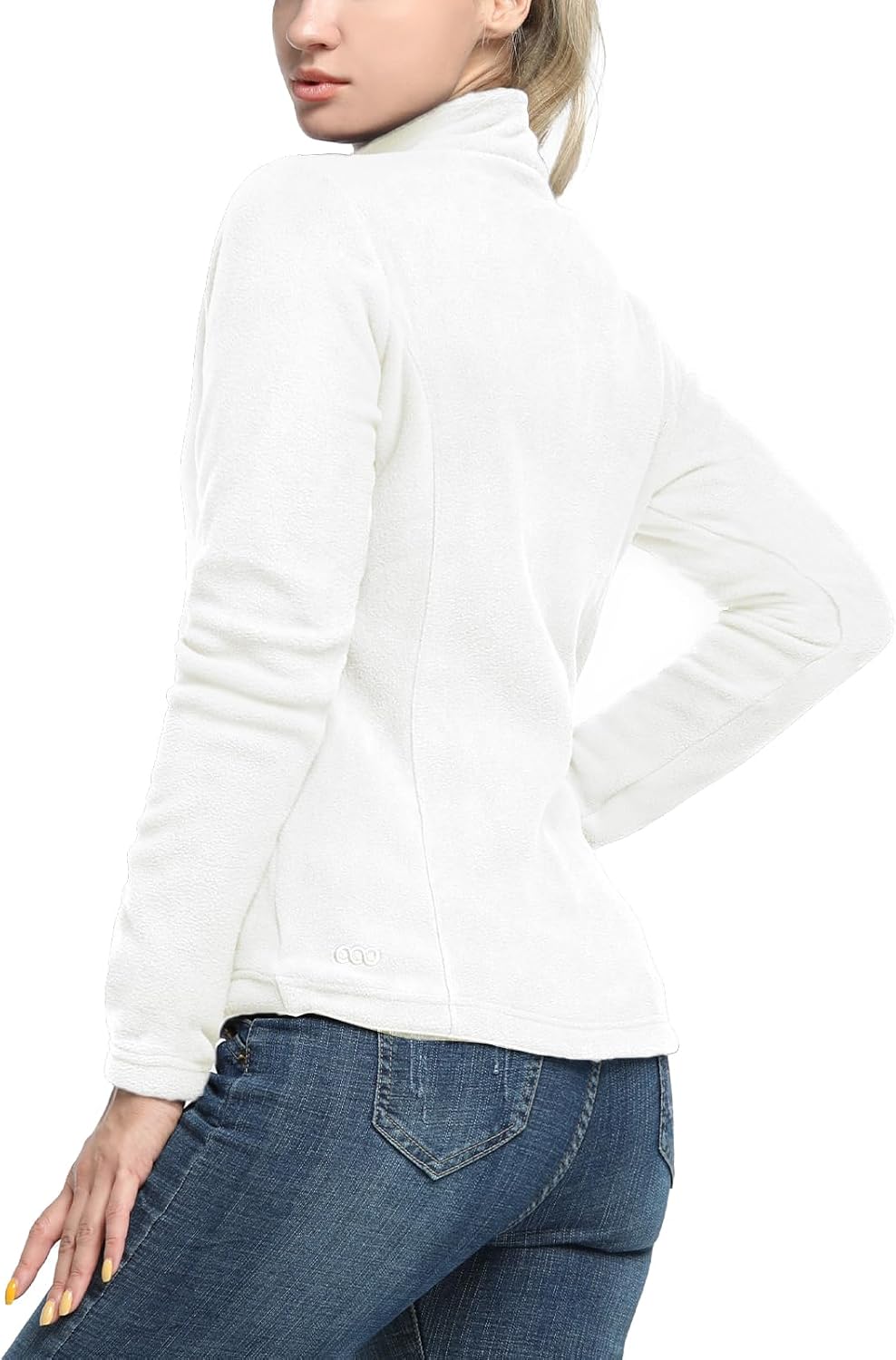 33,000ft Damen Fleecejacke mit Durchgehendem Reissverschluss Stehkragen Damen Leichte Fleece Jacke A
