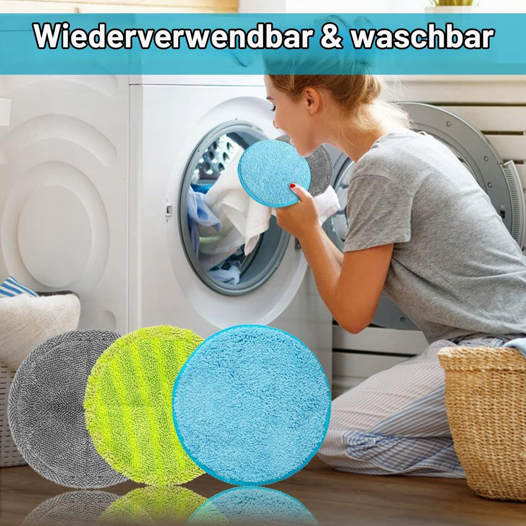 12 Stück 16cm Mikrofaser Pads geeignet für Hurricane M30457, 16cm Universal Elektrische Ersatz Wisch