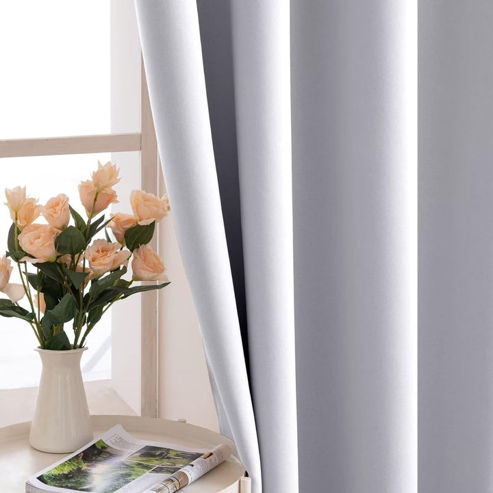 MIULEE Vorhang Kurz Fenster mit Ösen, Verdunkelungsvorhänge für Kleine Fenster, Vorhang Verdunkelung
