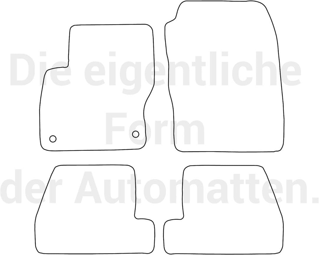 moto-MOLTICO Fussmatten Auto Velours Autoteppiche Schwarz Automatten Set 4-teilig passend für Ford F