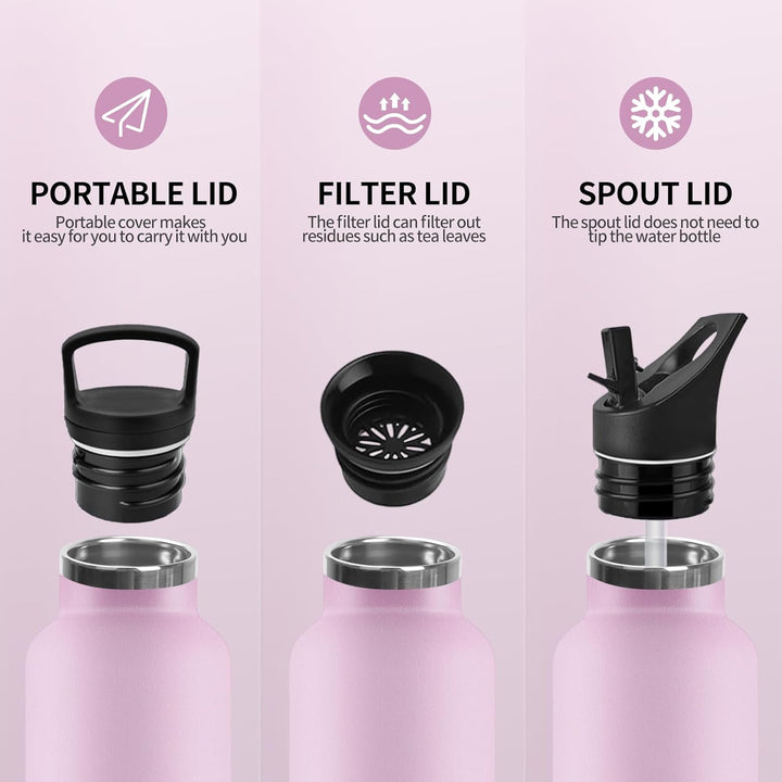Trinkflasche, 750 ML BPA-Frei, Thermosflasche, Auslaufsichere Isolierflasche Doppelwandig, Wasserfla