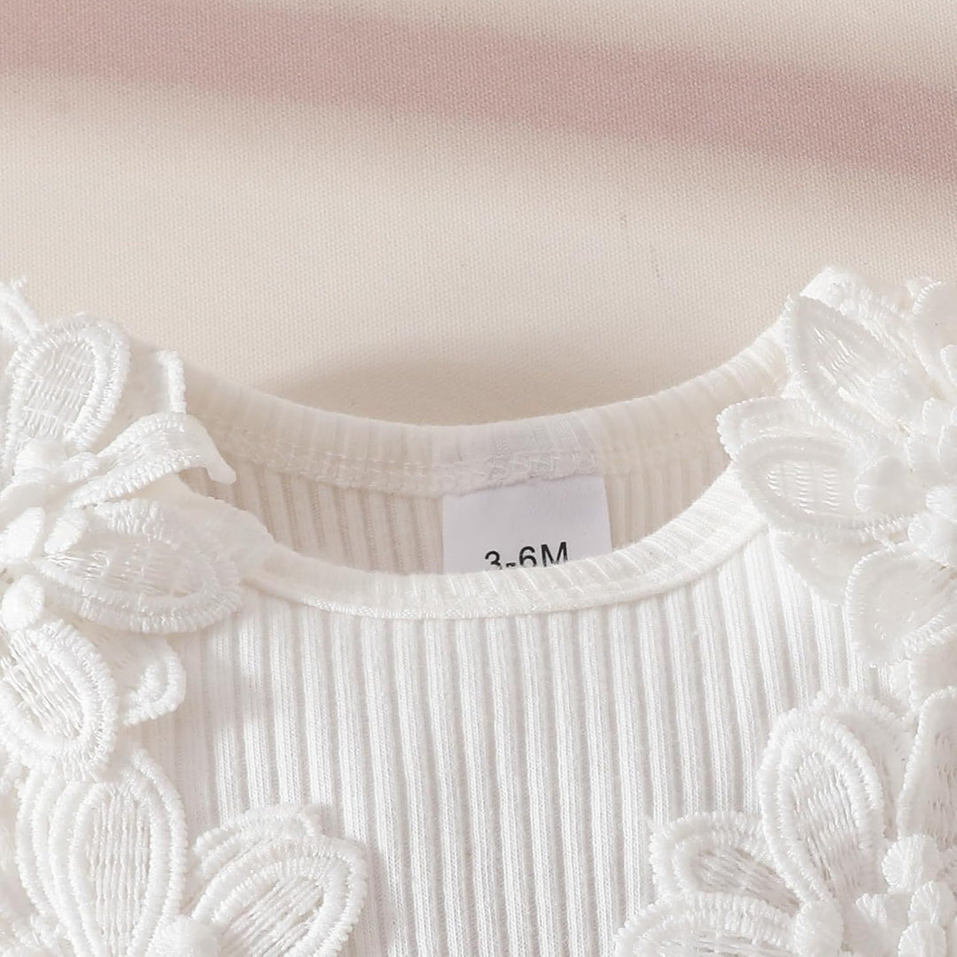 Babykleidung für Neugeborene Mädchen Gerüschtes Kleid mit Blumendruck Sommer Outfits Süsses Schleife
