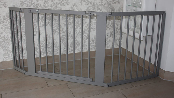 Micoland Schutzgitter Absperrgitter Türgitter Treppenschutzgitter 117 bis 363 cm grau (178cm), AGG,