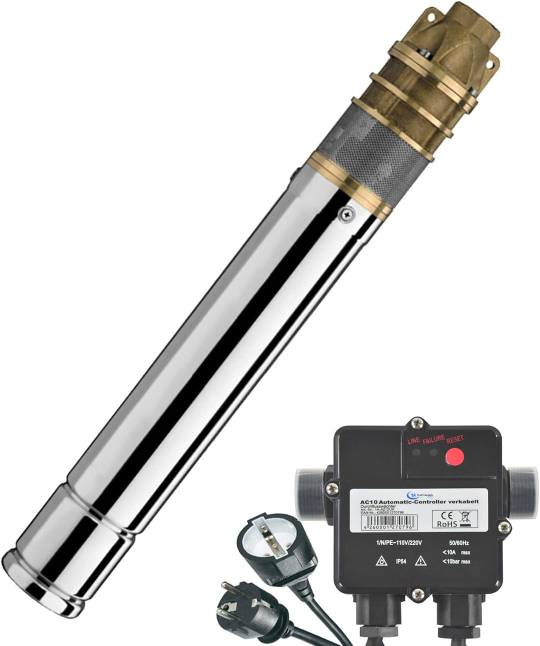 Druckwächter Automatic-Controller Durchflusswächter FLUOMAC® AC10 unverkabelt für Hauswasserwerk Pum