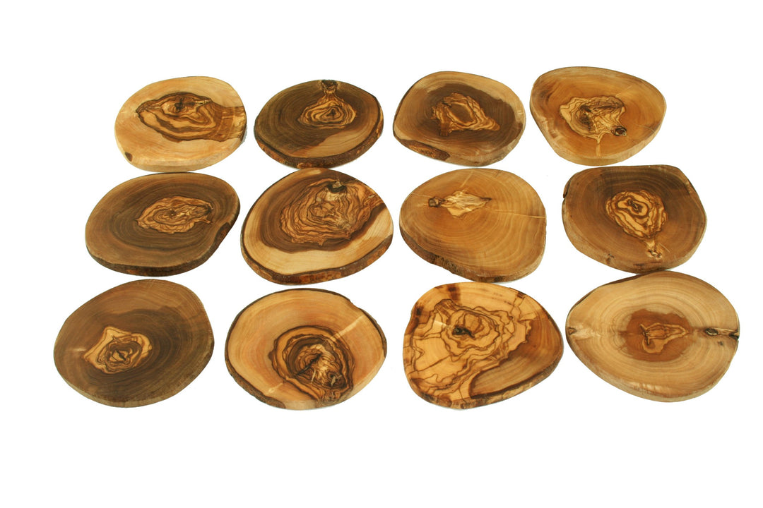 D.O.M.® Untersetzer 12tlg. Set aus Olivenholz z. B. für Gläser