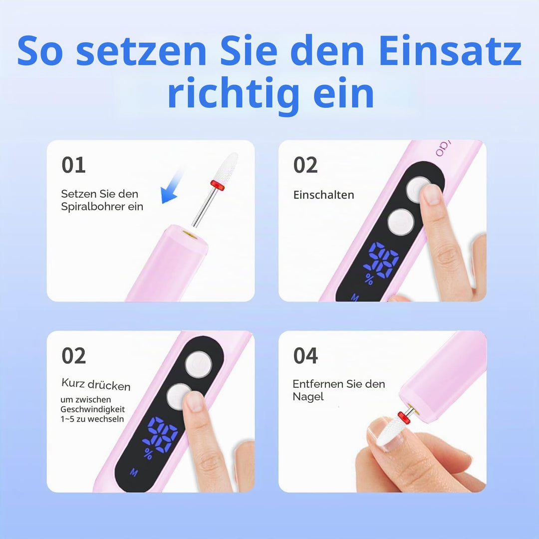 Fresa per Unghie Professionale Portatile Ricaricabile Lima Regolabile Fresa ELettrica Elettrica per