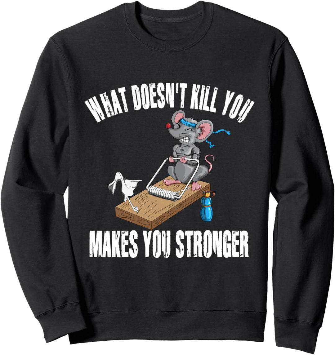 Lustige Maus Training Mausefalle Fitness Workout Bankdrücken Sweatshirt