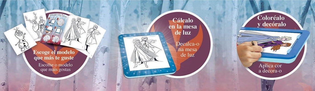 Educa - Frozen Design Tisch, Abziehbild, Ausmalen und Dekorieren.Inklusive Aufkleber und Buch mit ve