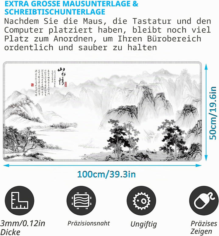 LL-COEUR Grosse Gaming Laptop Mauspad PC Tastatur Mausmatte XXL Schreibtischunterlage Büro Desk Pad