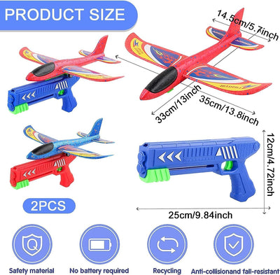 Forhome Spielzeug Flugzeuge,2 Stück Styroporflieger Katapult,Modell Schaum Flugzeug,Gross Kinder Sty
