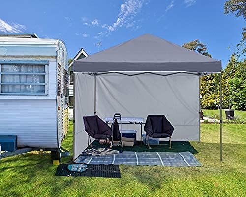 ABCCANOPY Faltpavillon UV50+ mit 2 Seitenwänden, Grau 300 cm | 500D Polyester,wasserdicht, 4 Sandsäc