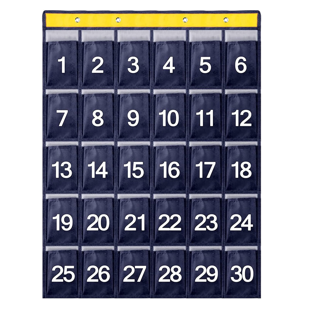 Qivine Handygarage Schule, 30 Taschen Handy Parkplatz mit 4 Türhaken, 80 x 60 cm Faltbar Oxford Stof