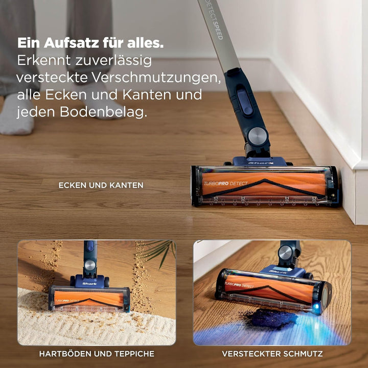 Shark PowerDetect Speed Akku-Staubsauger, Reverse Clean, Anti-Allergen-HEPA-Filtration, bis zu 60 Mi