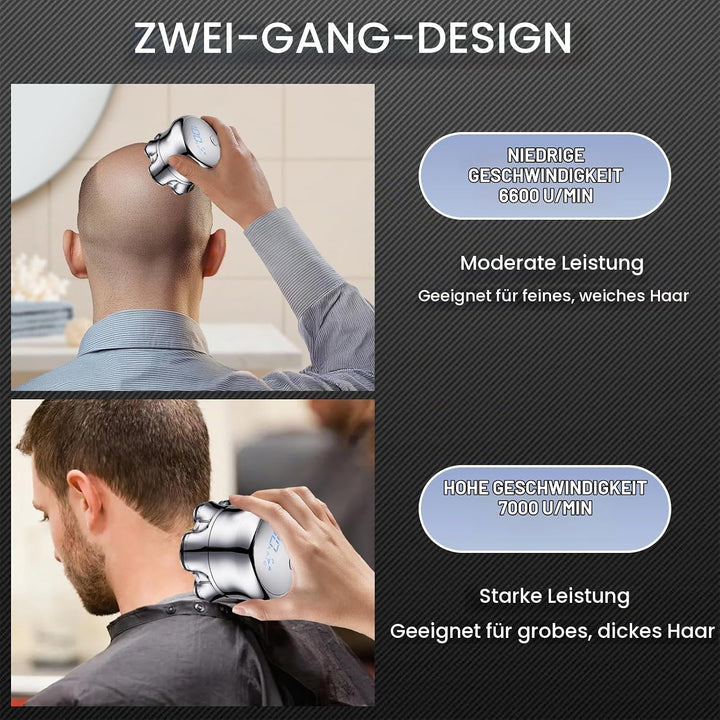7D Glatzen Rasierer Herren,Magnetische Schwebender Kopf &amp; LED-Anzeige,2 Geschwindigkeitsmodi,Wasserd