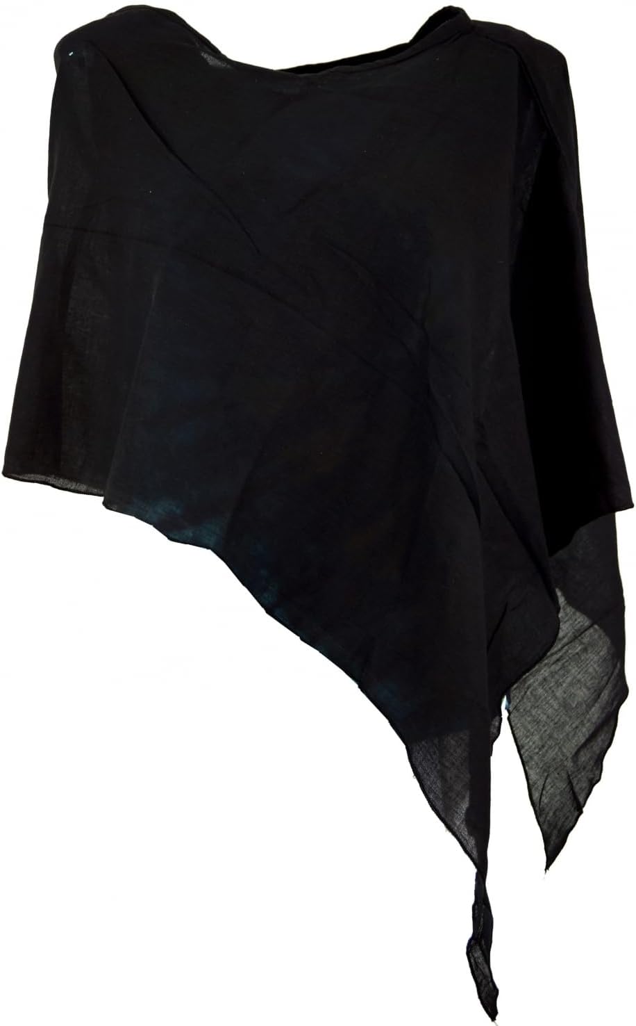 GURU SHOP Lagenlook Poncho, Leichter Poncho, Pixi Poncho, Damen, Braun, Baumwolle, Size:40 40 Schwar