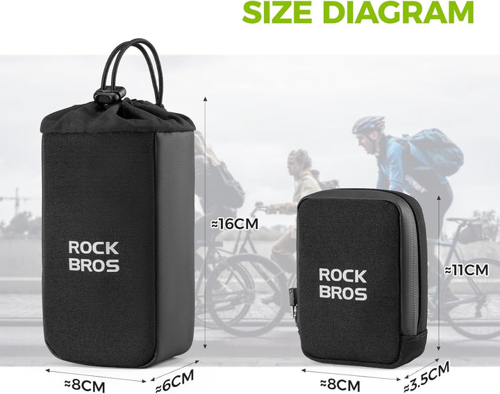 ROCKBROS Fahrrad Satteltasche mit Flaschenhalter und 0,3L Mini Tragbare Fahrradsatteltasche, Kompakt