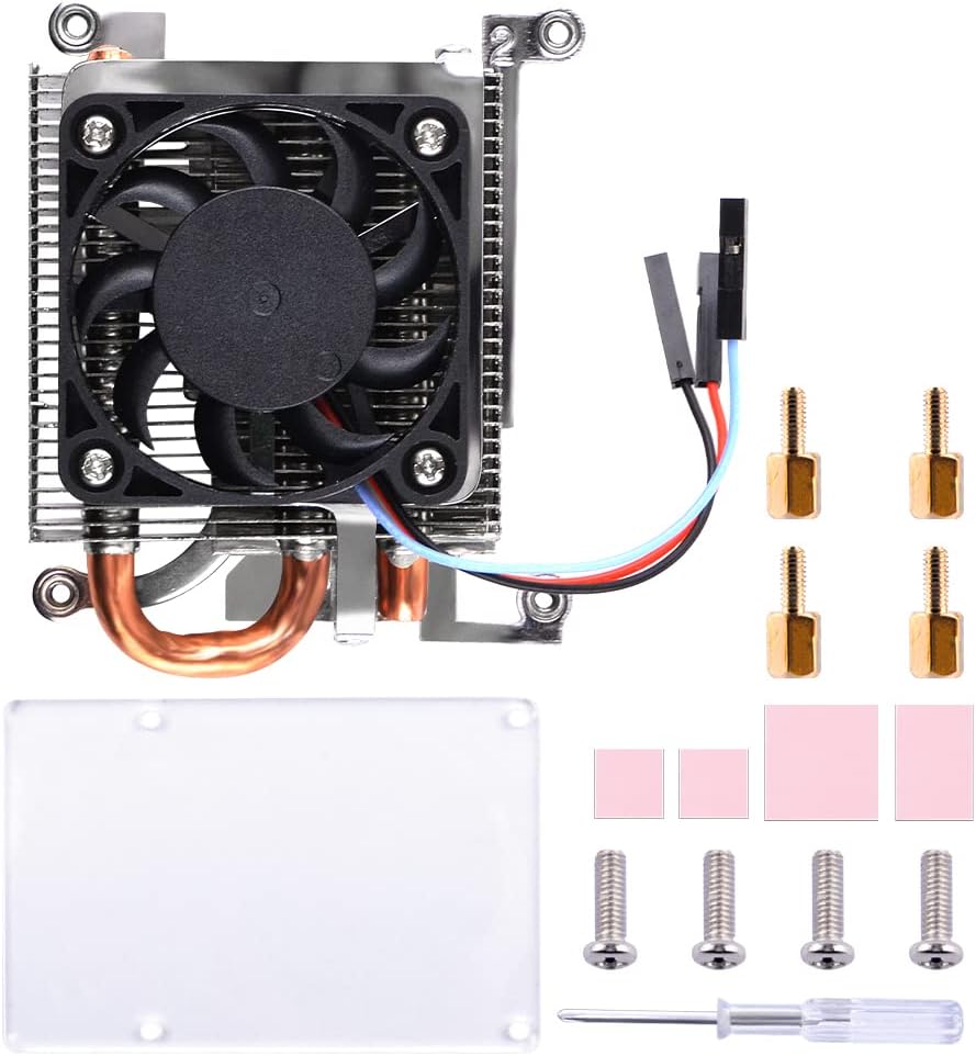 GeeekPi Raspberry Pi Kühlventilator, ultradünner ICE Tower Kühler, PWM Kühler mit Kühlkörper für Ras