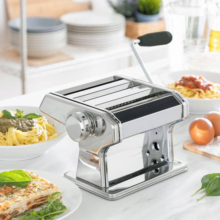 InnovaGoods - Frische Nudeln Maschine, Manuell mit 3 Walzen für Spaghetti, Tagliatelle, Lasagne, Ein