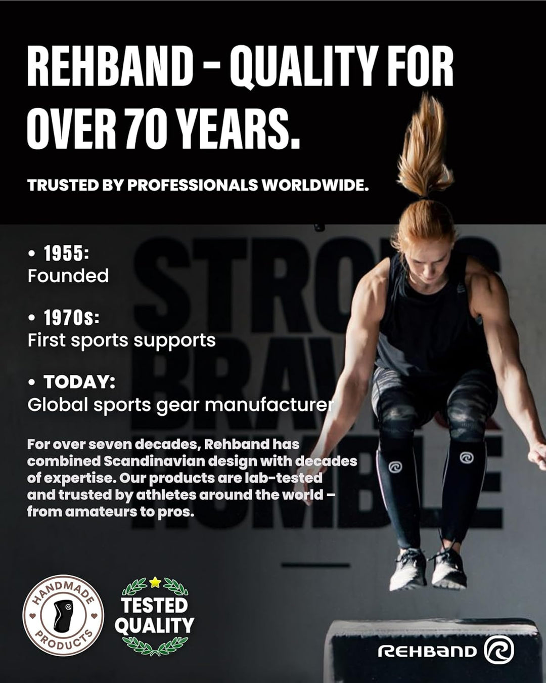 Rehband Kniebandage für Kraftsport &amp; Fitness - Kniebandage 7mm Neopren, flexibel &amp; rutschfest, Knee