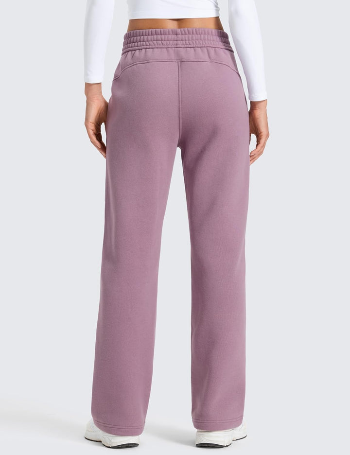 CRZ YOGA Damen Jogginghose Gefütterte Baumwolle Hohe Taille Joggers Soft Freizeithose Winter Lounge