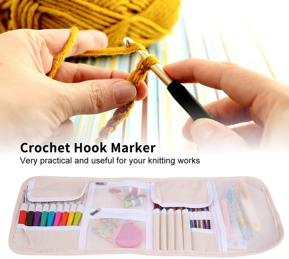 Häkelset mit Etui, ergonomischer , Stricksets Griff, Nadel, Häkelnadeln, Näh- und Strickwerkzeug-Set